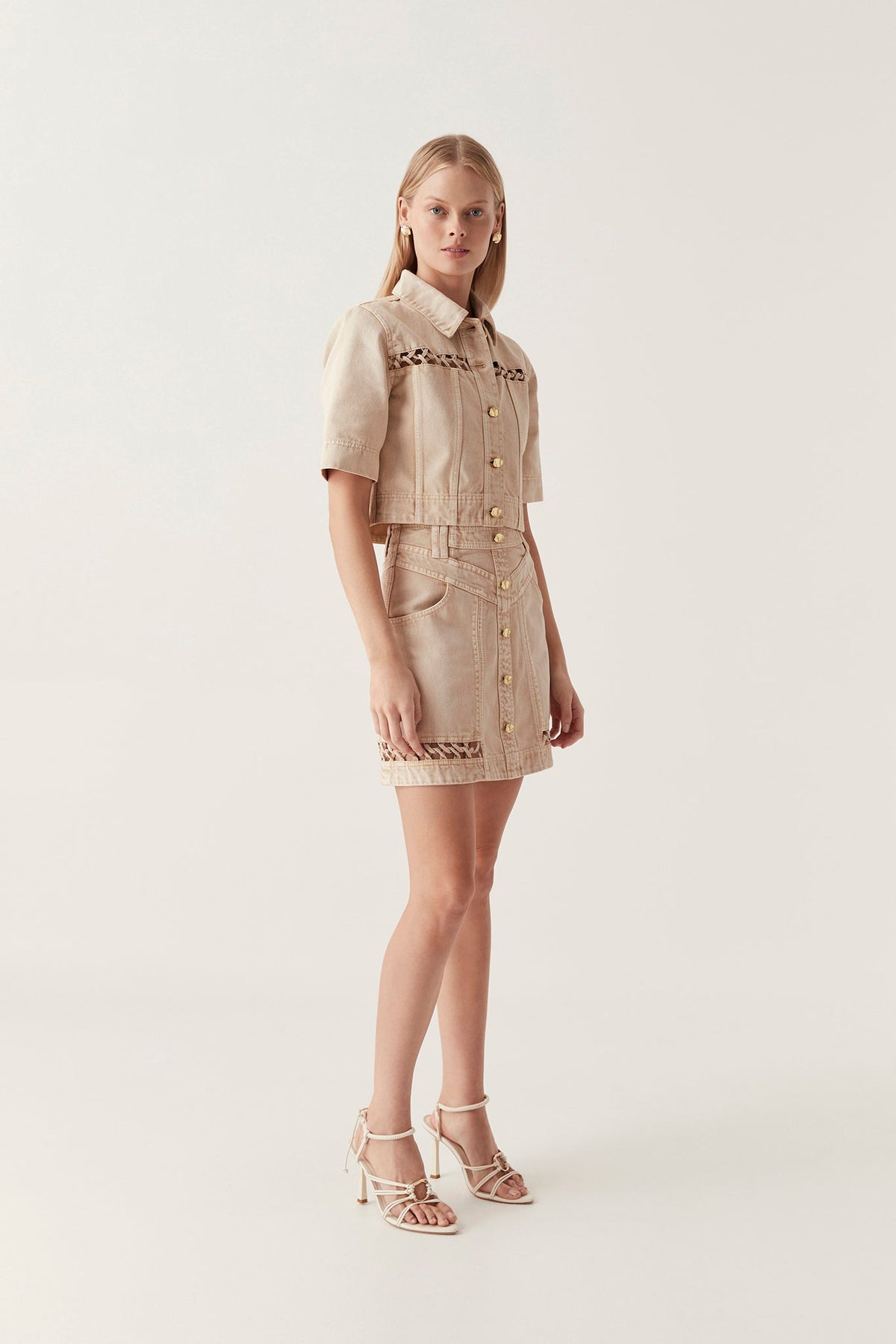 Women Effie Braid Denim Mini Skirt | Aje