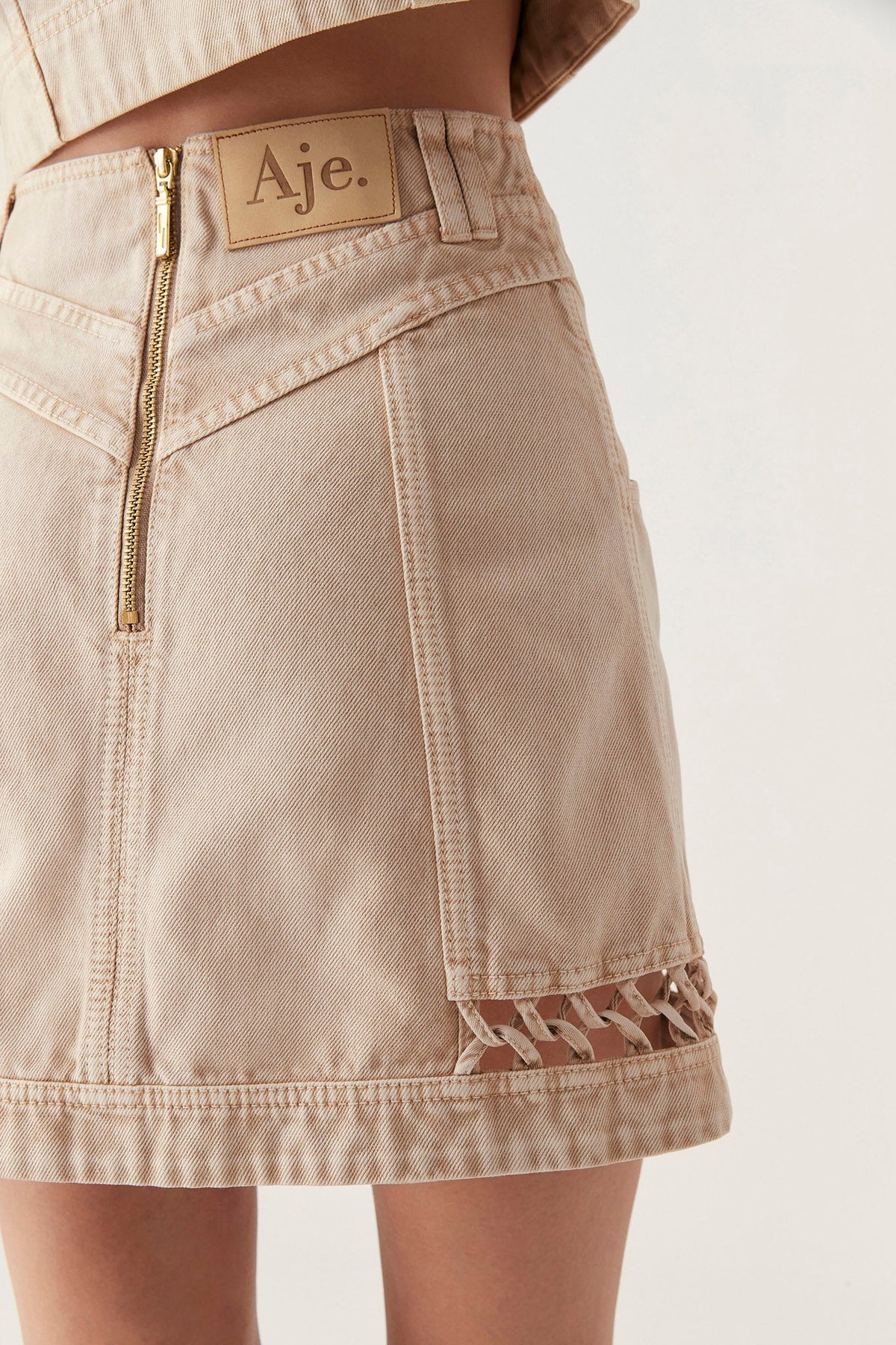 Women Effie Braid Denim Mini Skirt | Aje