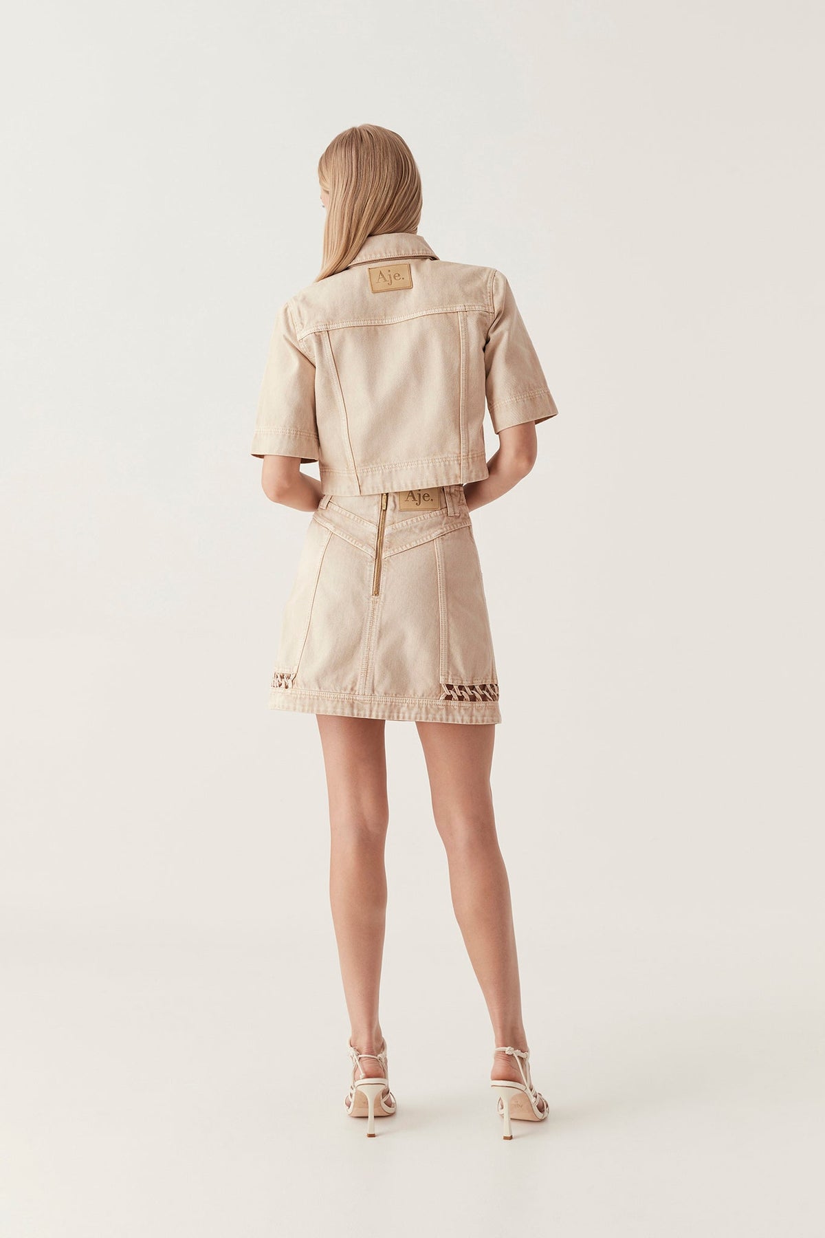 Women Effie Braid Denim Mini Skirt | Aje