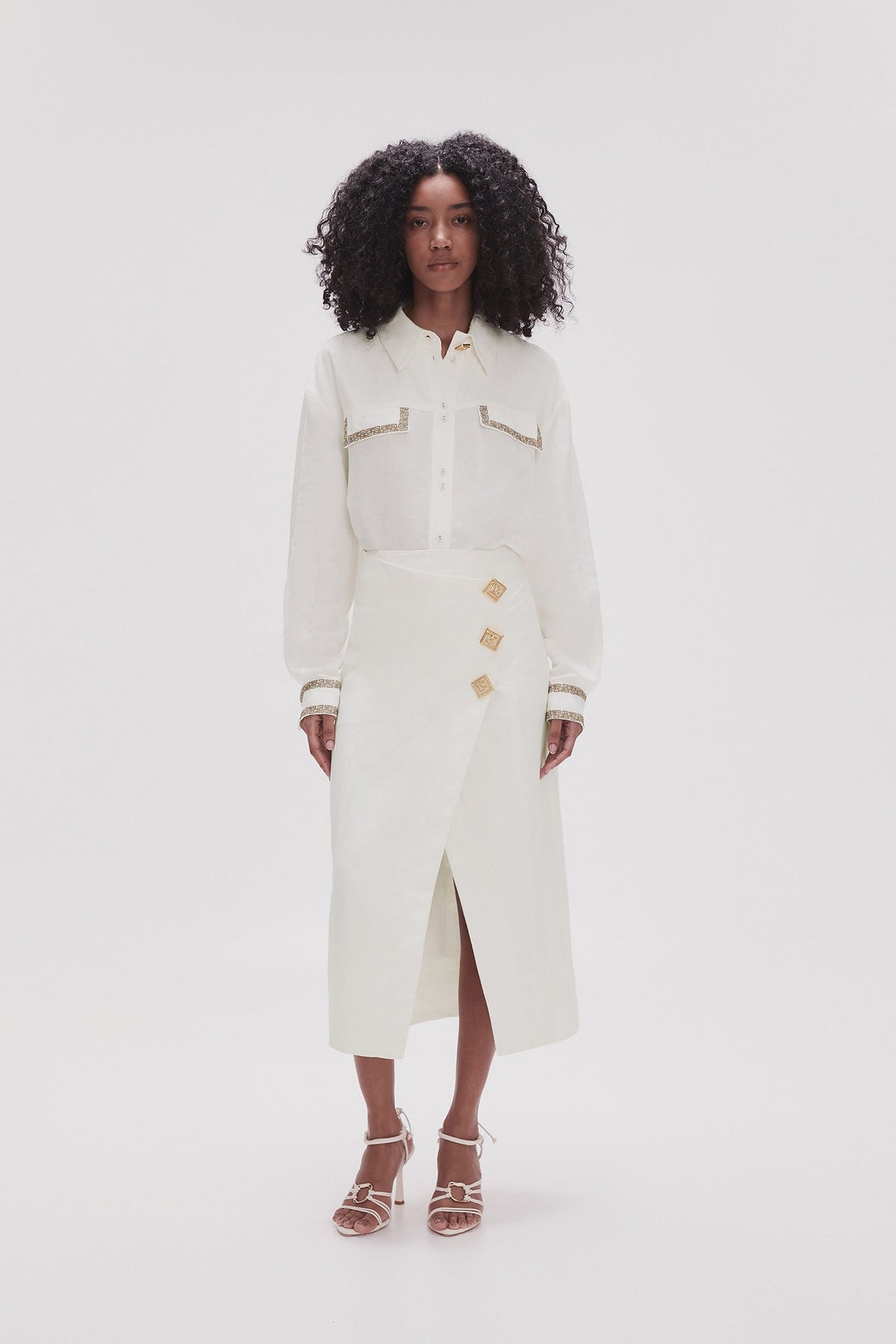 Women Araminta Wrap Front Midi Skirt | Aje