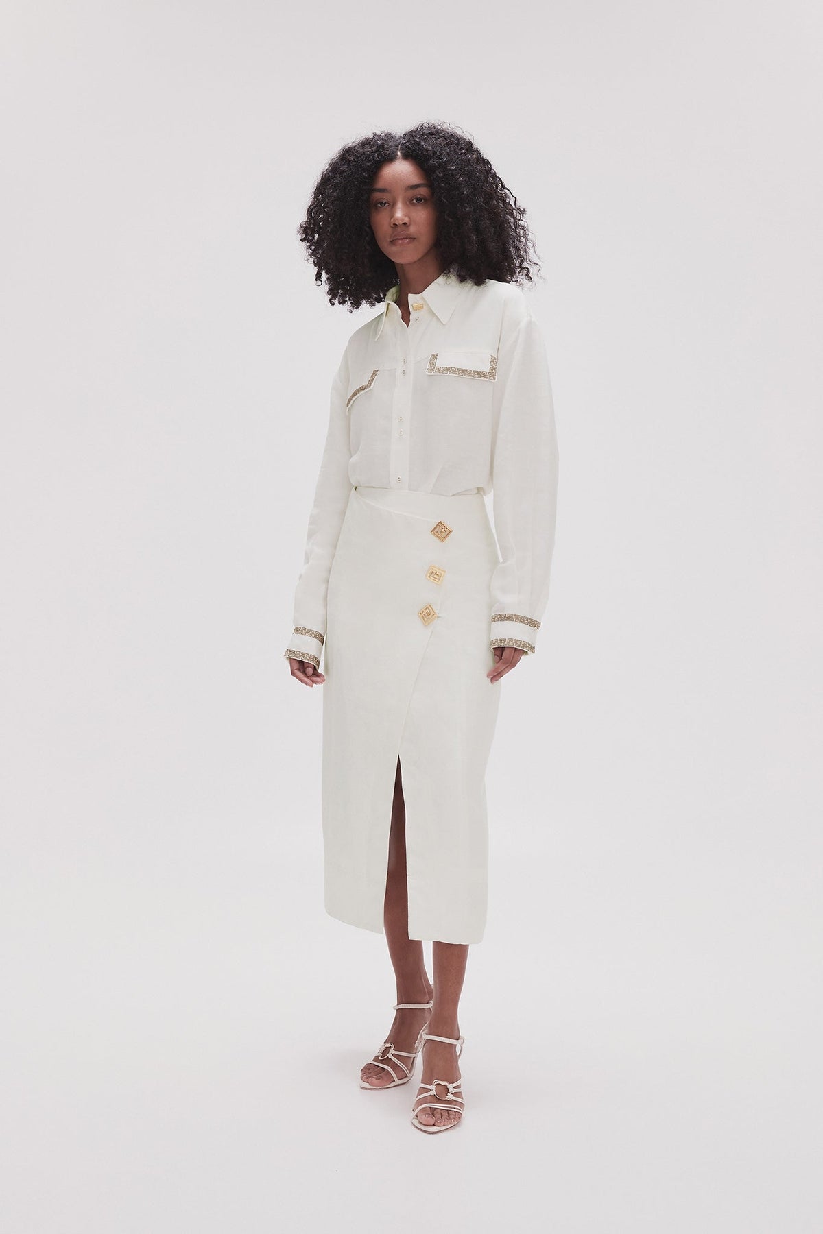 Women Araminta Wrap Front Midi Skirt | Aje