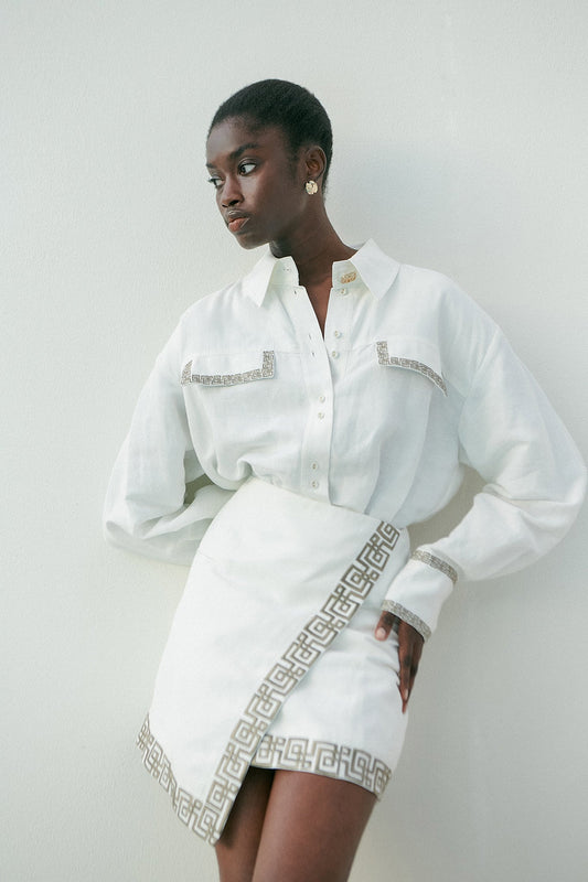Women Voyager Embroidered Mini Skirt | Aje