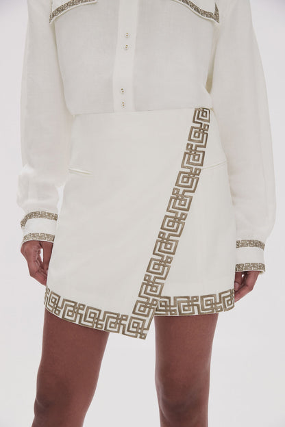Women Voyager Embroidered Mini Skirt | Aje