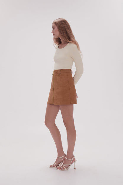 Women Surrealist Quilted Mini Skirt | Aje