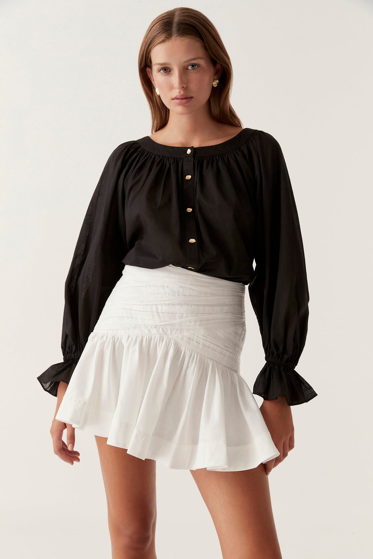 Women Carrie Ruched Mini Skirt | Aje