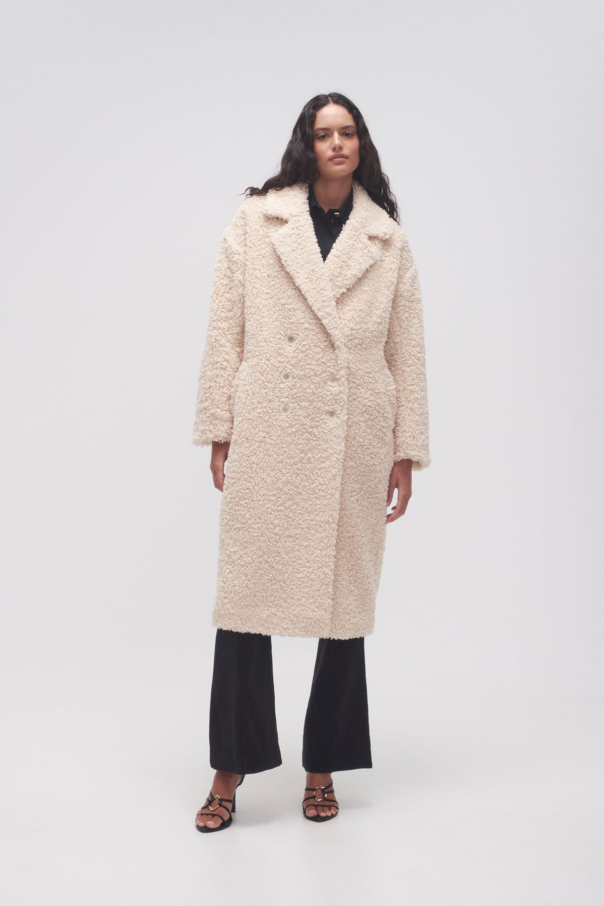 Women Clover Longline Teddy Coat | Aje