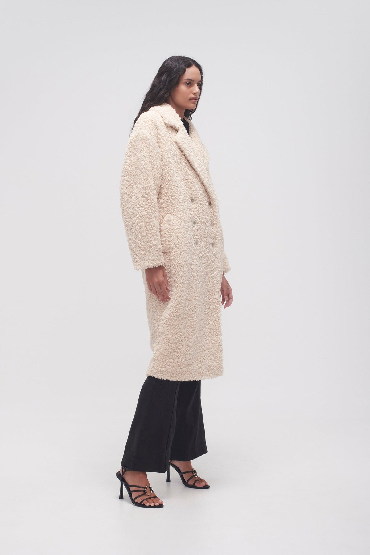 Women Clover Longline Teddy Coat | Aje