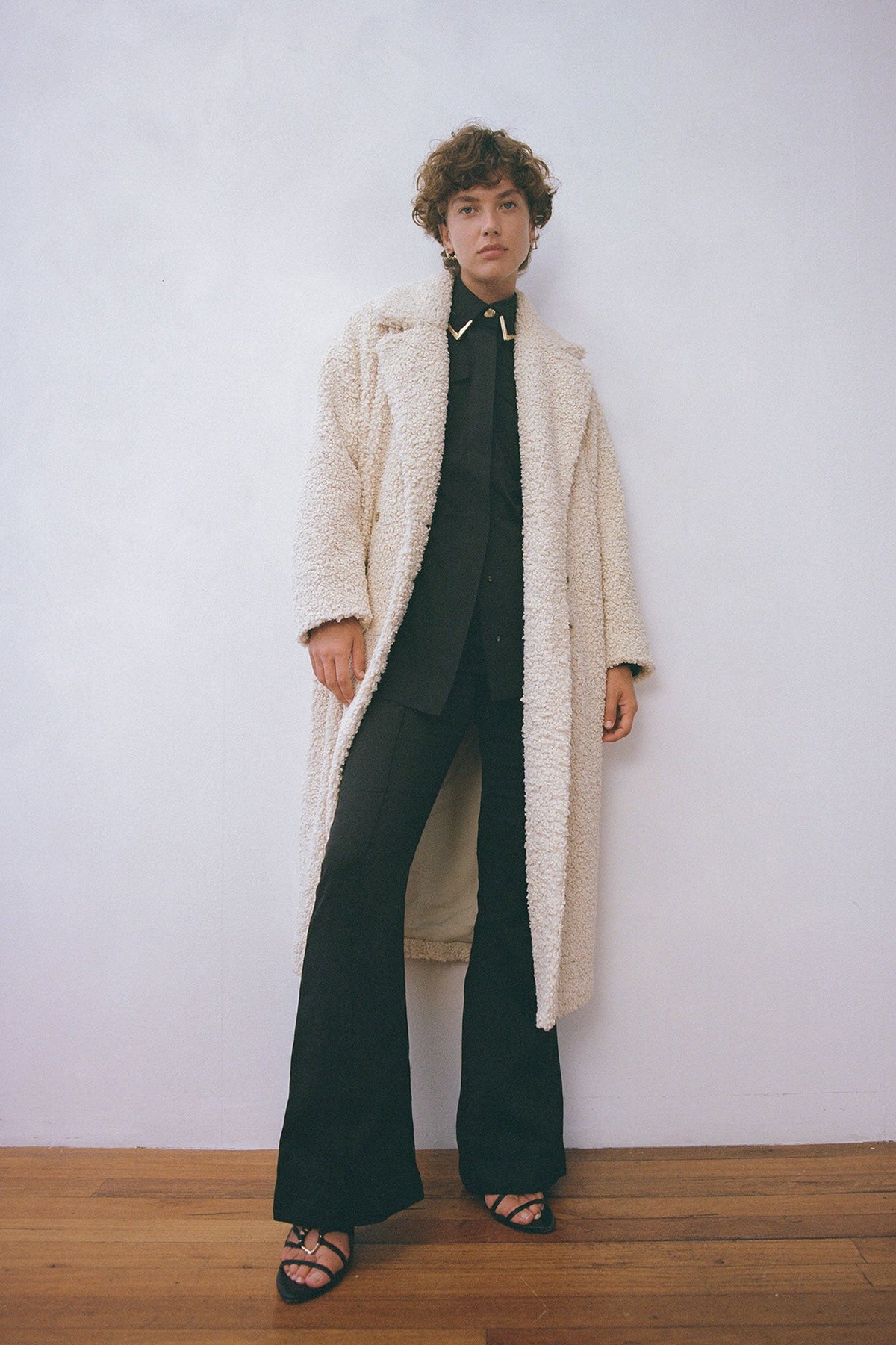 Women Clover Longline Teddy Coat | Aje
