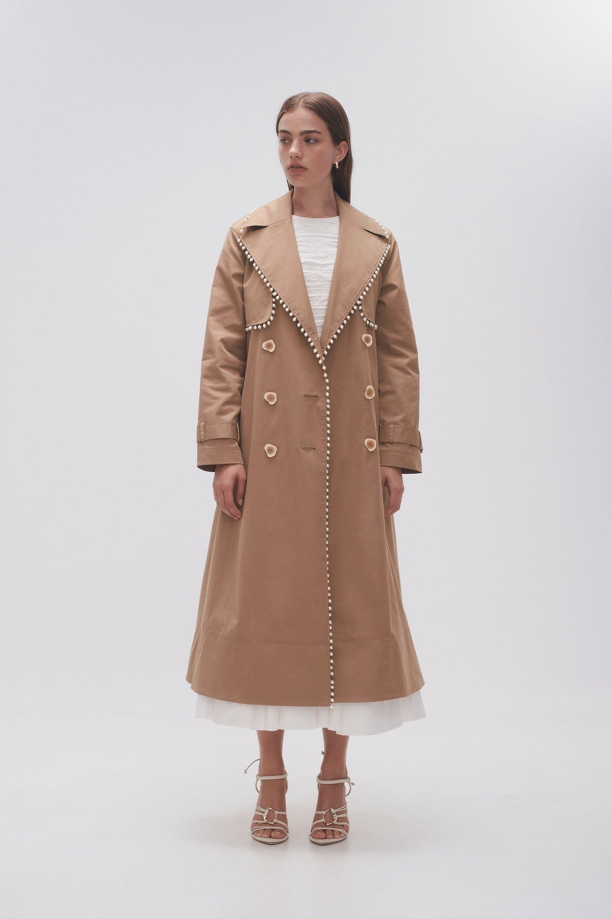 Women Constellation Pearl Trim Coat | Aje