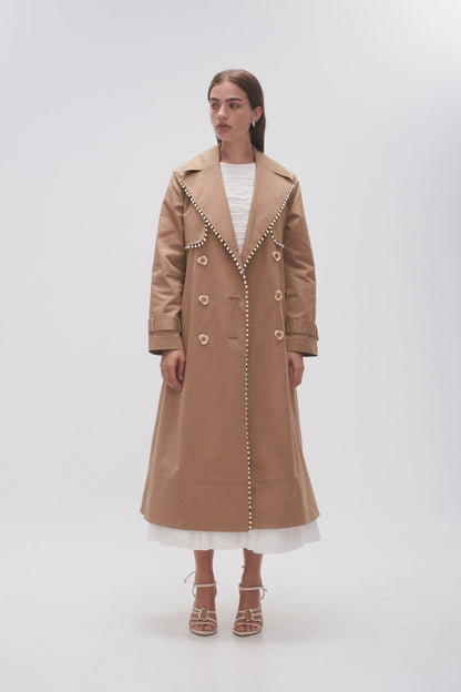 Women Constellation Pearl Trim Coat | Aje
