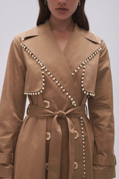 Women Constellation Pearl Trim Coat | Aje