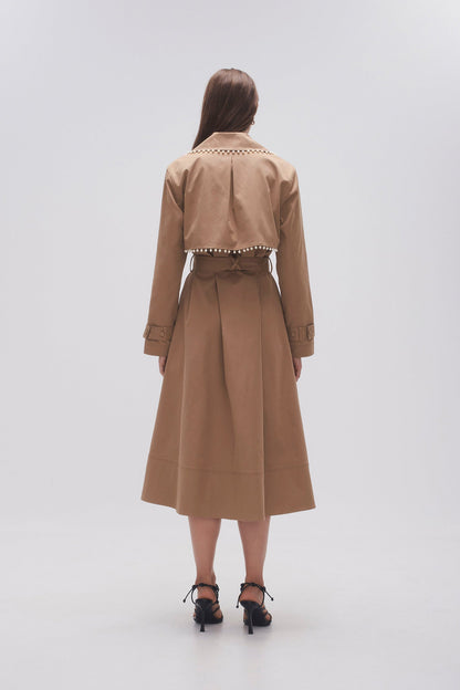 Women Constellation Pearl Trim Coat | Aje