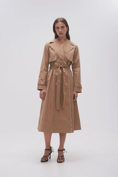 Women Constellation Pearl Trim Coat | Aje