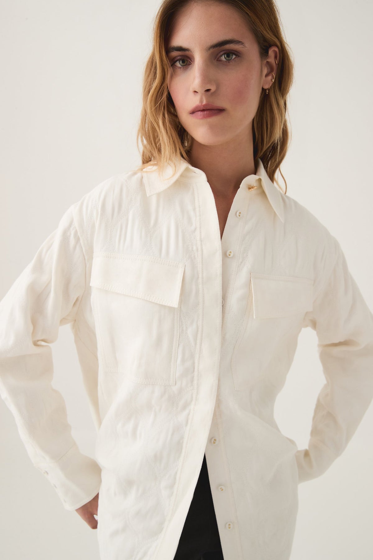 Women Ashlar Quilted Shirt Jacket | Aje