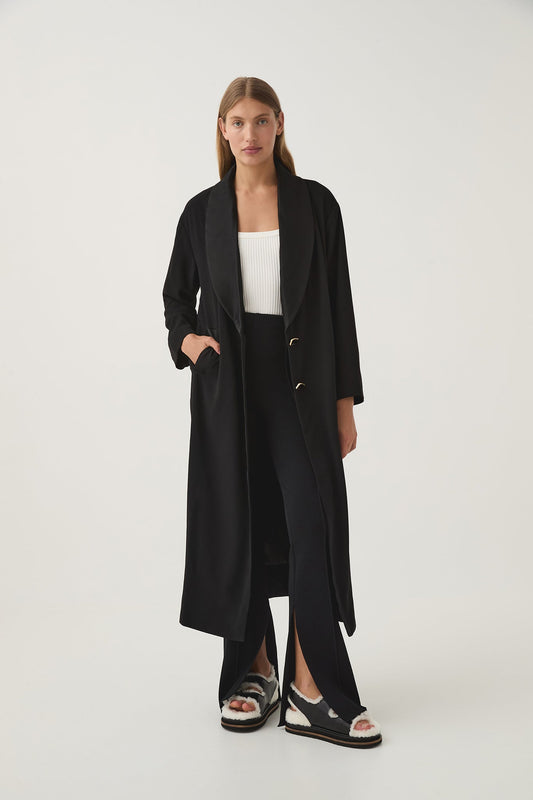 Women Kara Long Line Crepe Coat | Aje