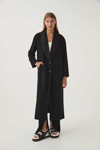 Women Kara Long Line Crepe Coat | Aje