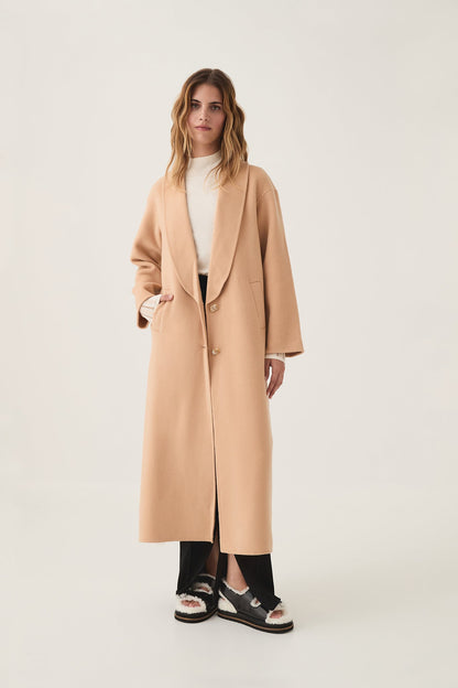 Women Modular Long Line Wool Coat | Aje