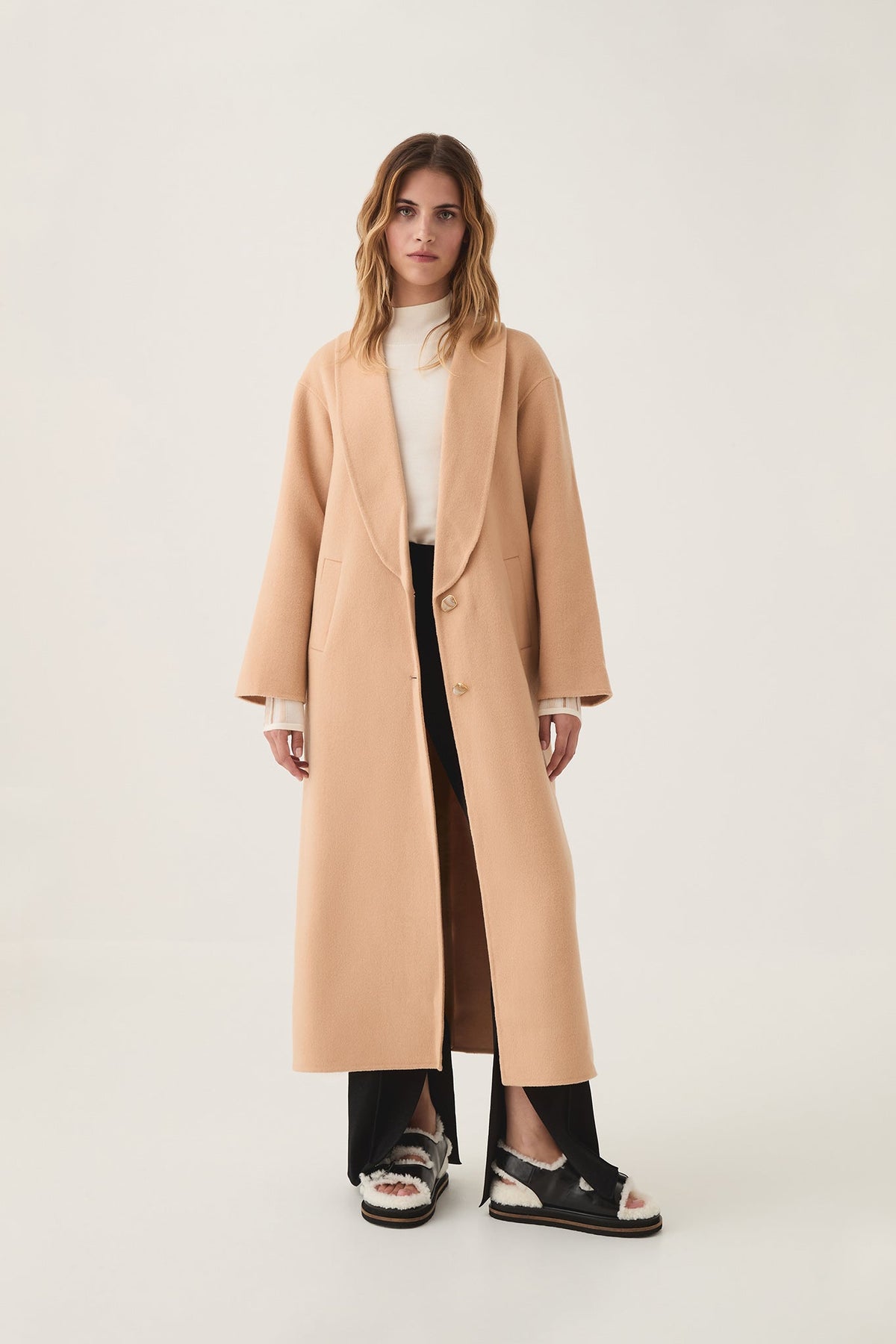 Women Modular Long Line Wool Coat | Aje