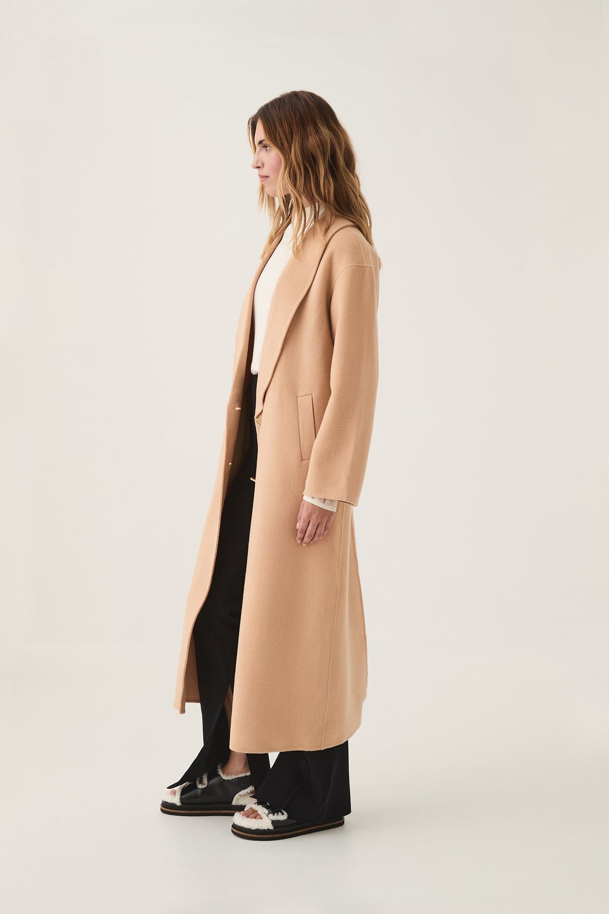 Women Modular Long Line Wool Coat | Aje