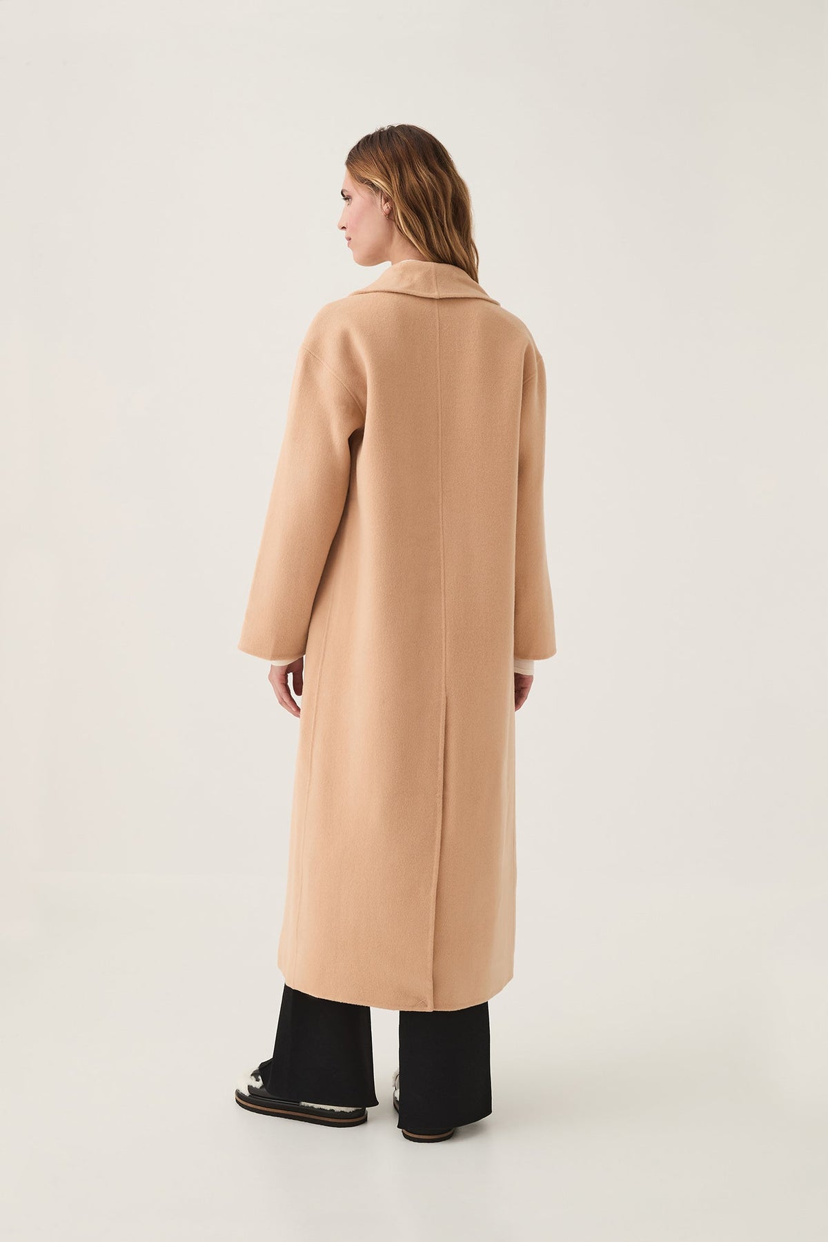 Women Modular Long Line Wool Coat | Aje
