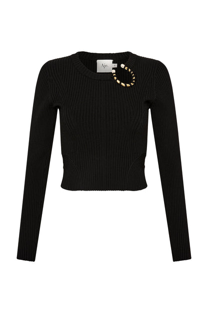 Women Crescent Knit Crop Top | Aje