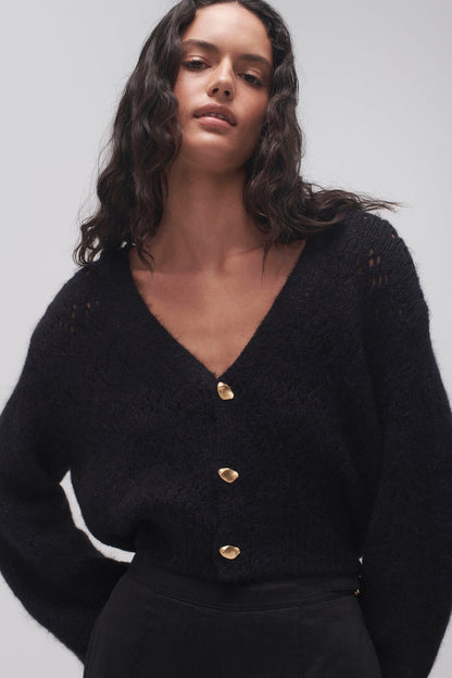 Women Grooves Lace Stitch Cardigan | Aje