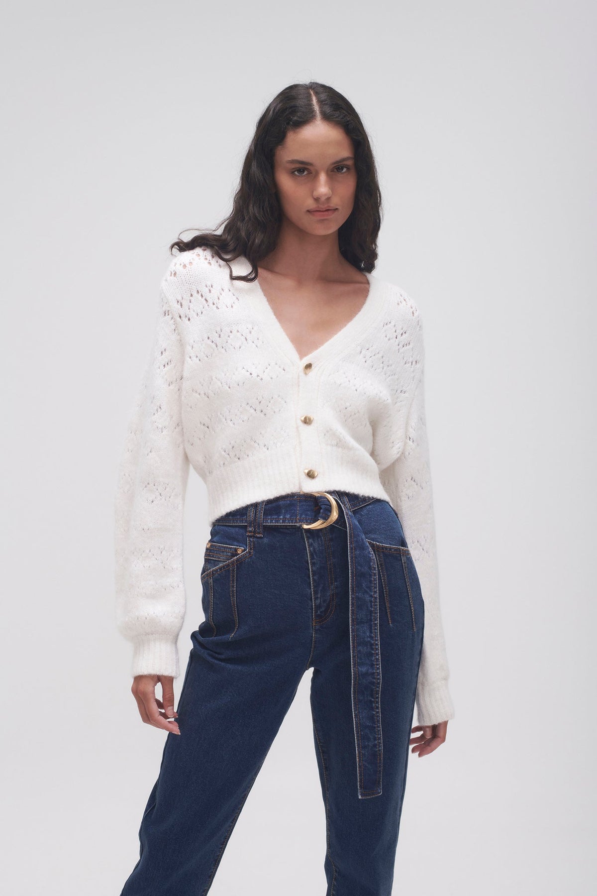 Women Grooves Lace Stitch Cardigan | Aje