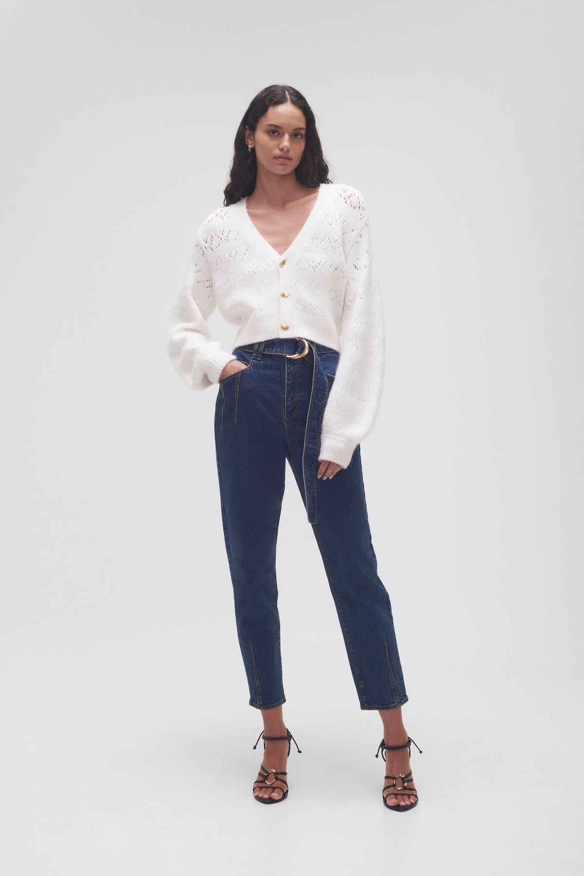 Women Grooves Lace Stitch Cardigan | Aje