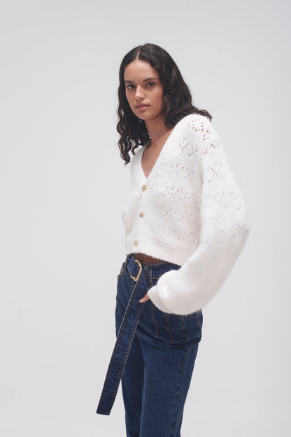 Women Grooves Lace Stitch Cardigan | Aje