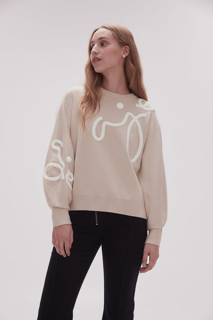 Women Symbol Calligraphy Knit Jumper | Aje
