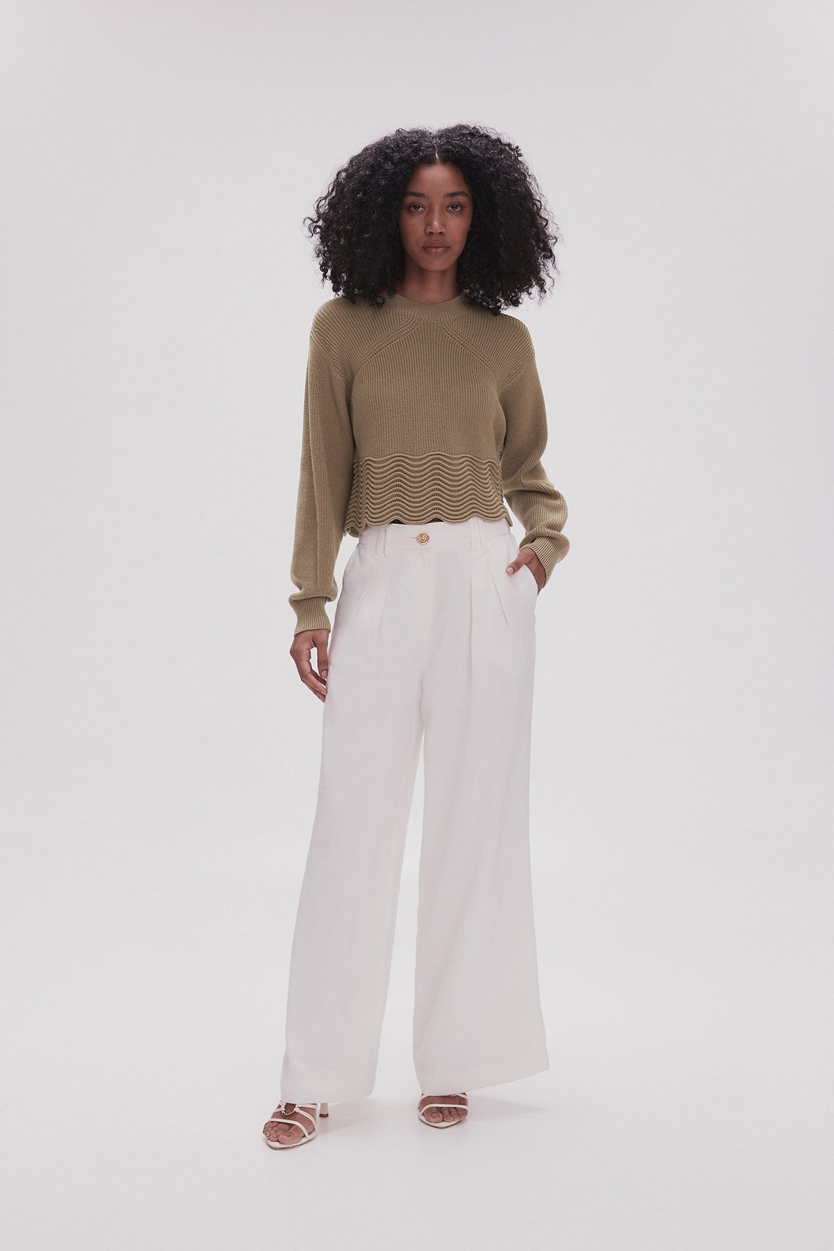 Women Cordelia Scallop Hem Jumper | Aje