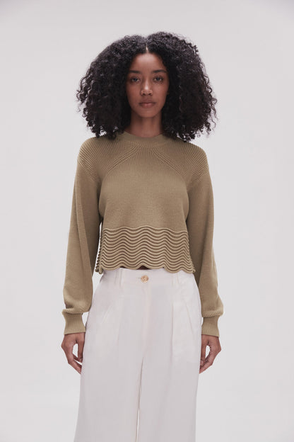 Women Cordelia Scallop Hem Jumper | Aje