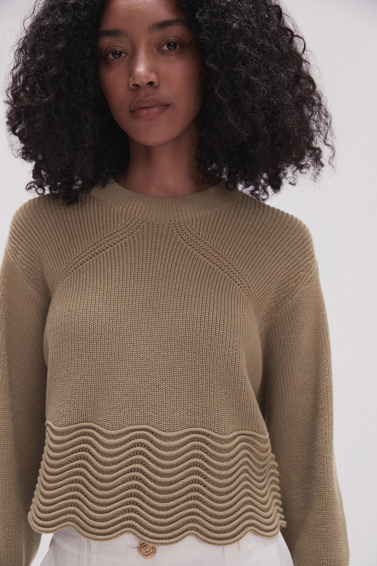 Women Cordelia Scallop Hem Jumper | Aje
