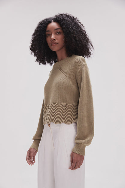 Women Cordelia Scallop Hem Jumper | Aje