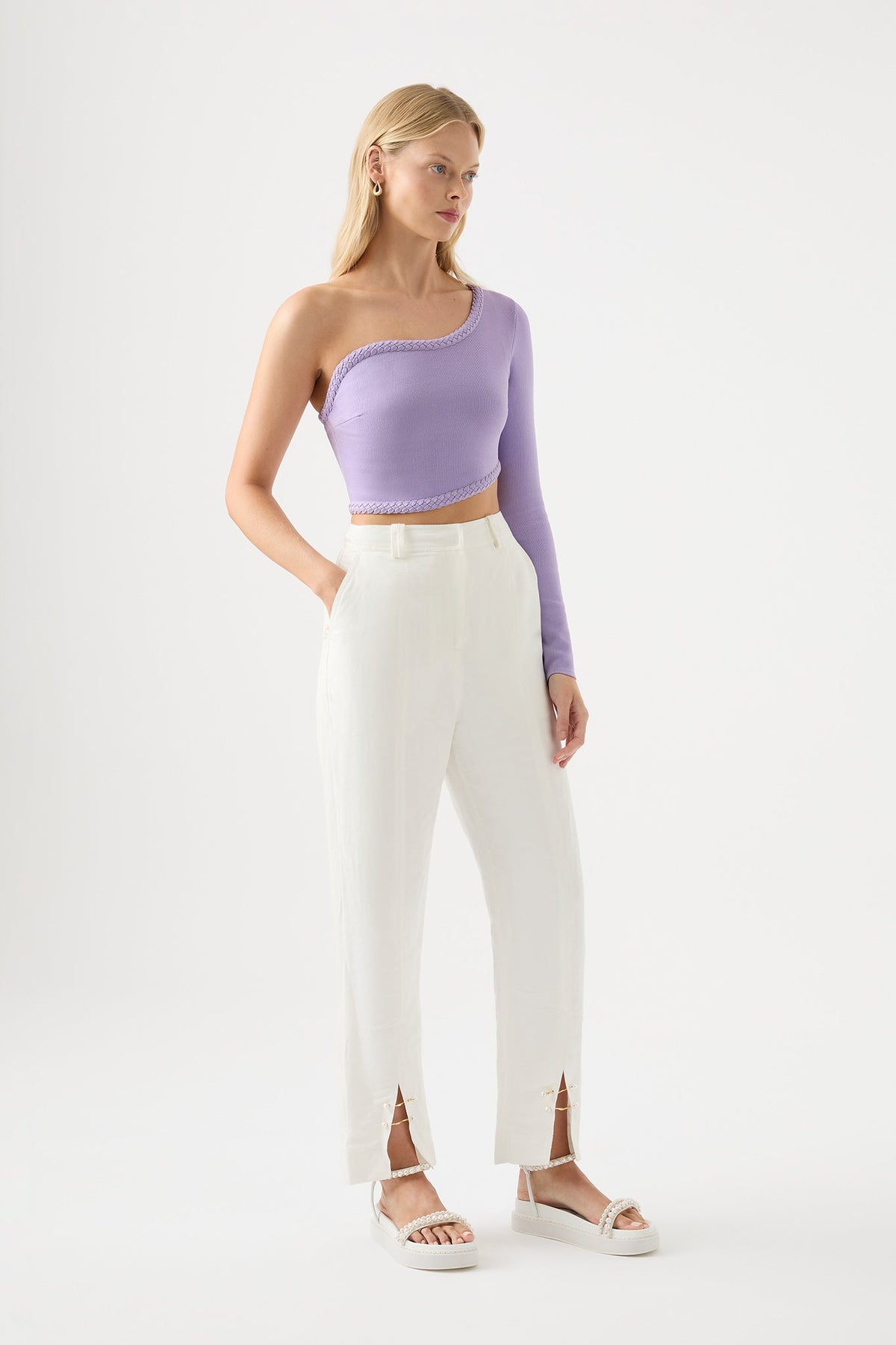 Women Zita Split Front Tapered Pant | Aje