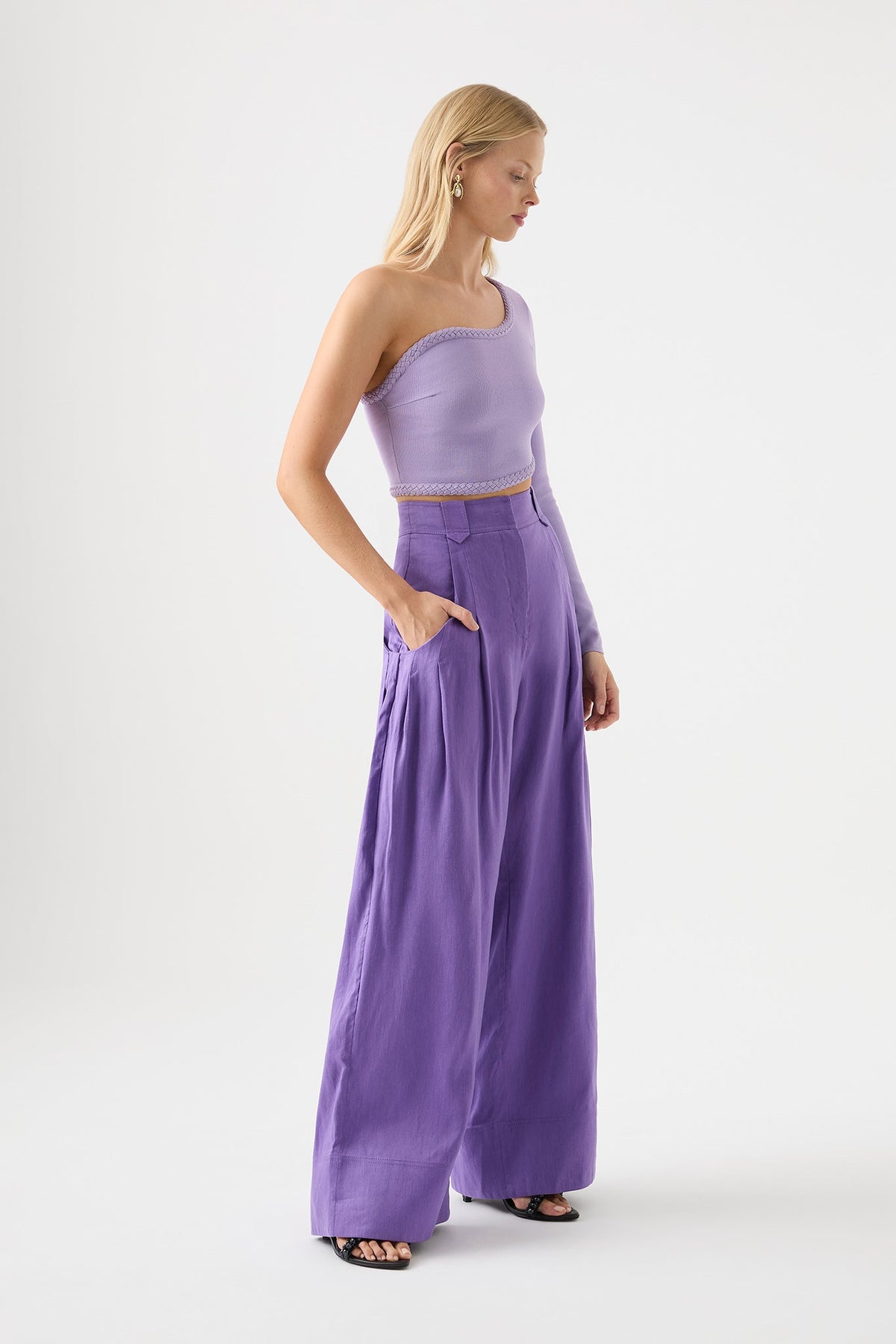 Women Equinox Pleated Wide Leg Pant | Aje