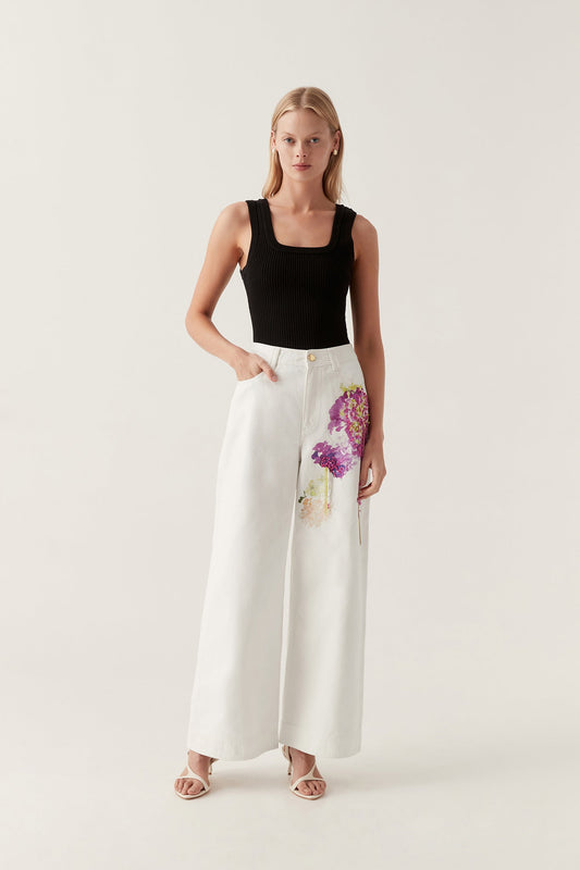 Women Flora Detail Wide Leg Jeans | Aje