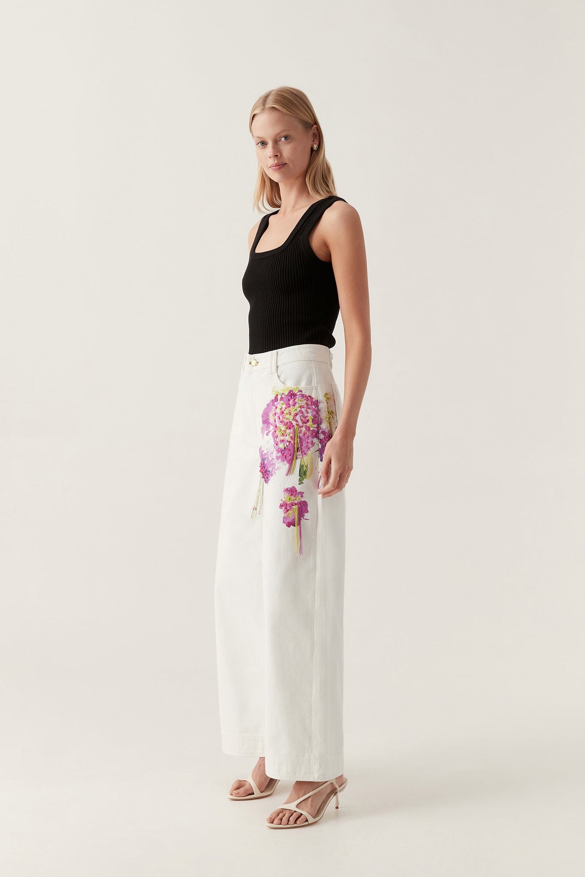 Women Flora Detail Wide Leg Jeans | Aje