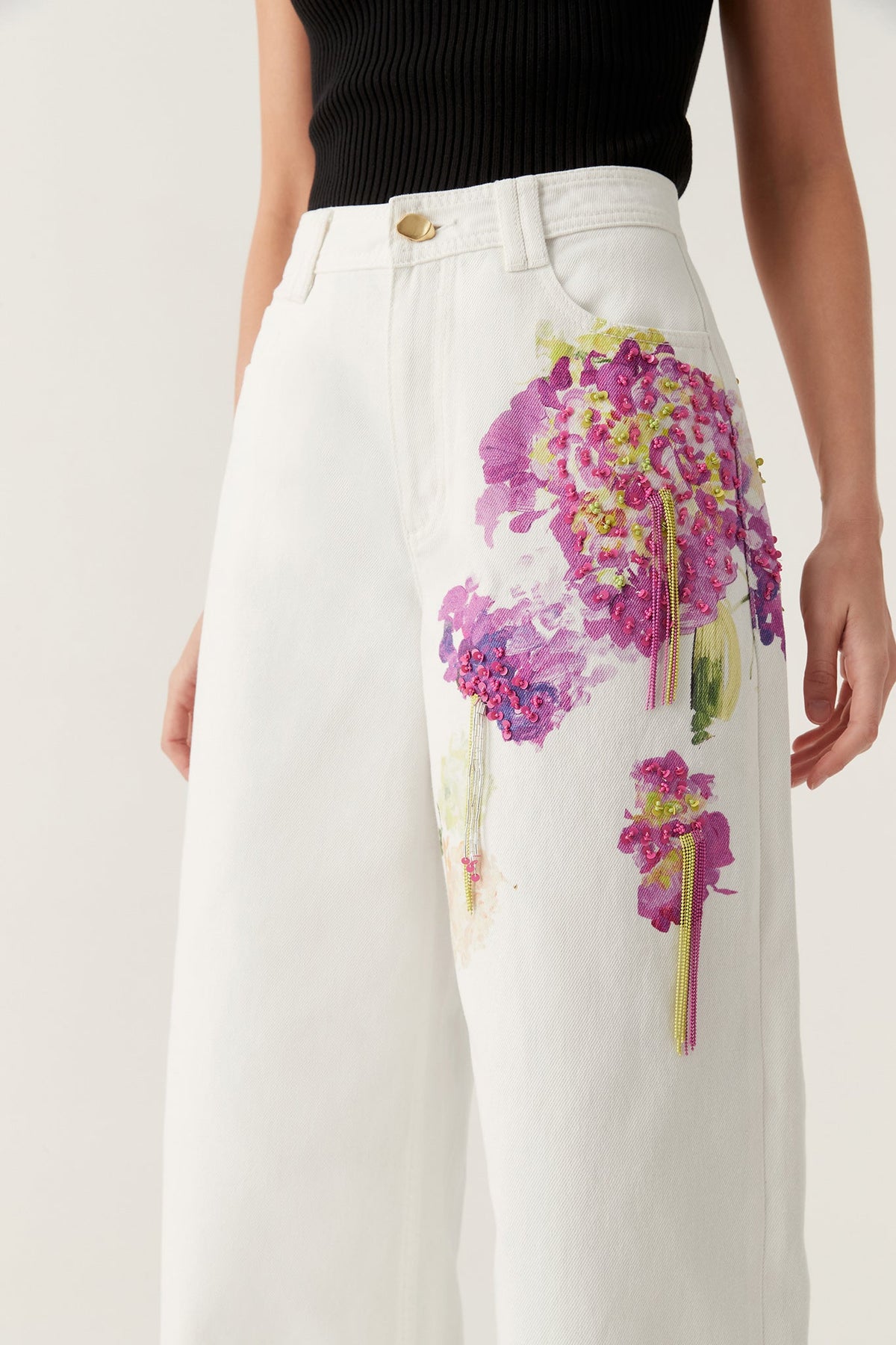Women Flora Detail Wide Leg Jeans | Aje