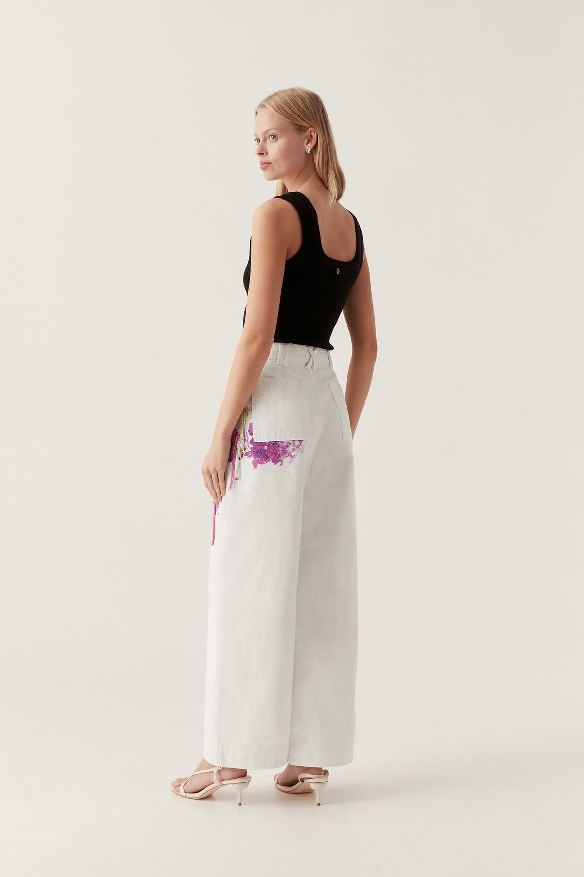 Women Flora Detail Wide Leg Jeans | Aje