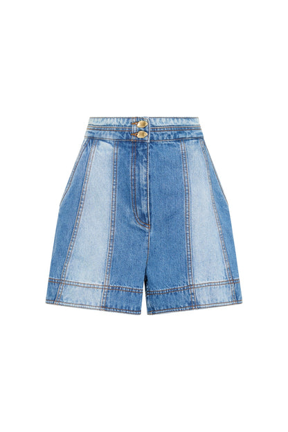 Women Ines Panelled Denim Shorts | Aje