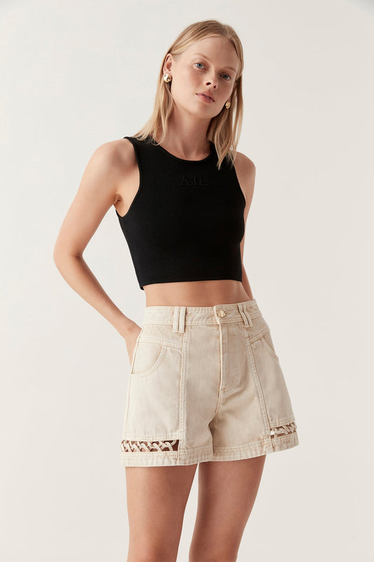Women Effie Braided Denim Shorts | Aje