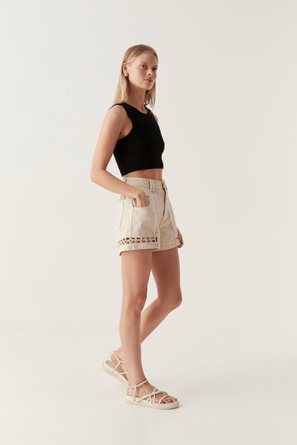 Women Effie Braided Denim Shorts | Aje