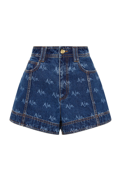 Women Ratio Logo Denim Shorts | Aje