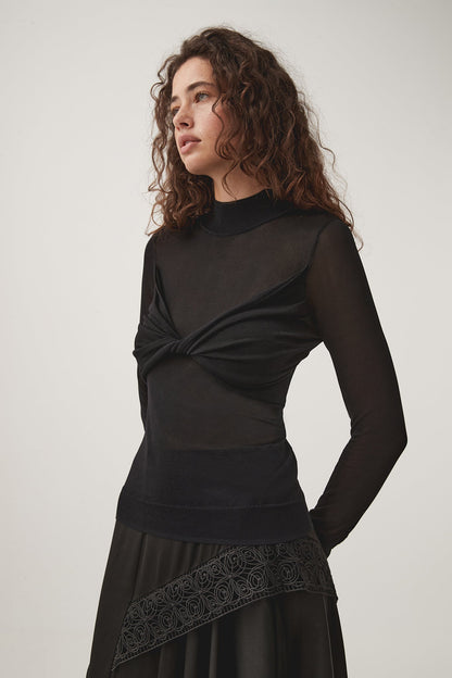 Women Alchemy Twist Crop Knit Top | Aje