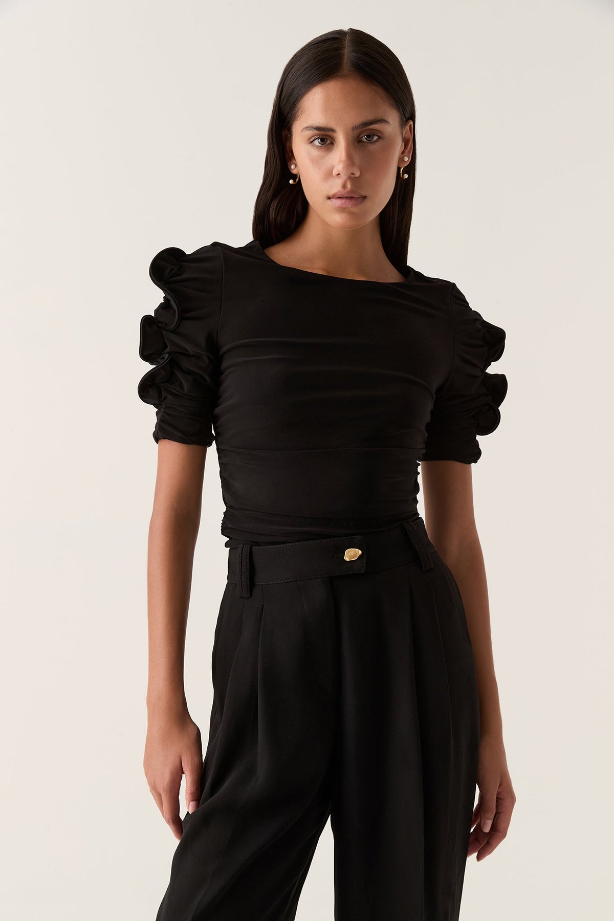 Women Elixir Gathered Jersey Top | Aje