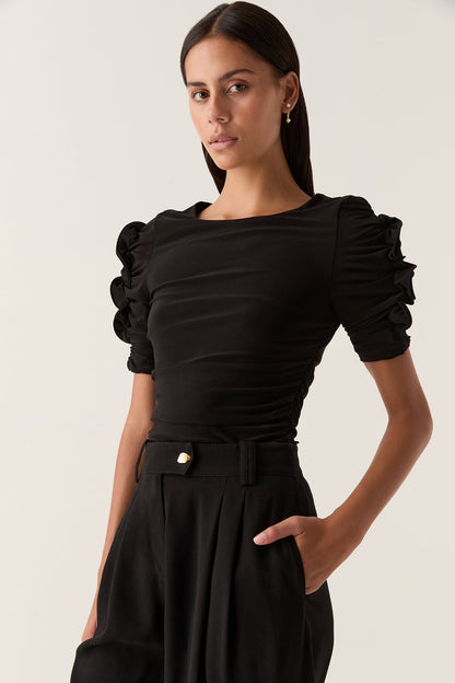 Women Elixir Gathered Jersey Top | Aje