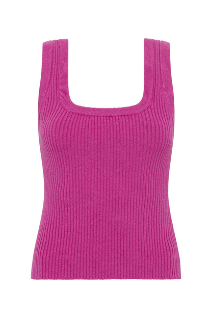 Women Bronte Scoop Neck Rib Tank | Aje
