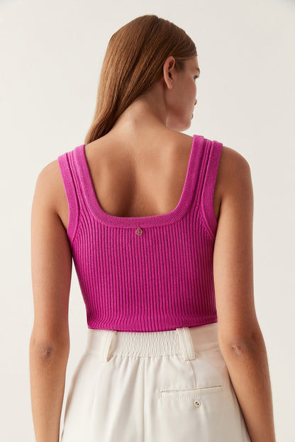 Women Bronte Scoop Neck Rib Tank | Aje