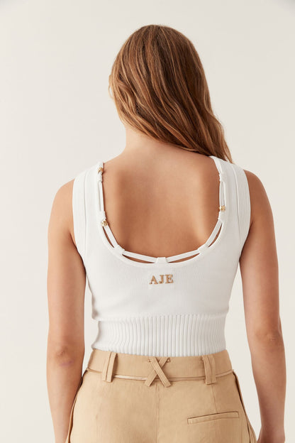 Women Saoirse Scoop Back Neck Top | Aje